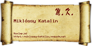 Miklóssy Katalin névjegykártya